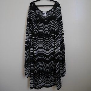 Missoni black and white chevron knit mini dress